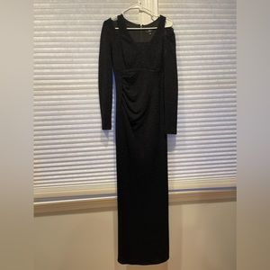 Black long bodycon dress with long sleeve